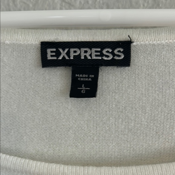 Express Cream Long Sleeve Sweater - Picture 3 of 4